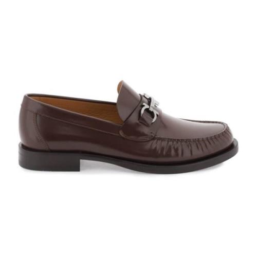 Geborsteld leren Gancini loafers Salvatore Ferragamo , Brown , Heren