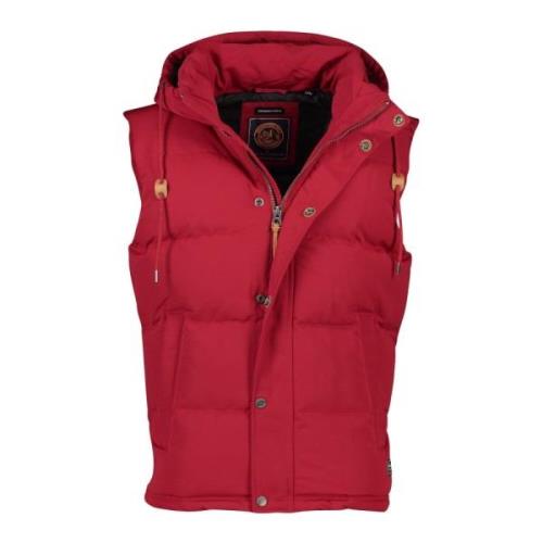 Rode Bodywarmer met Rits en Knoop Superdry , Red , Heren