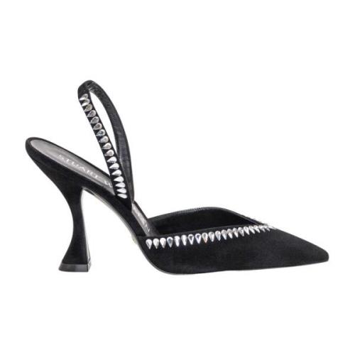 Zwarte suède pumps met edelstenen Stuart Weitzman , Black , Dames