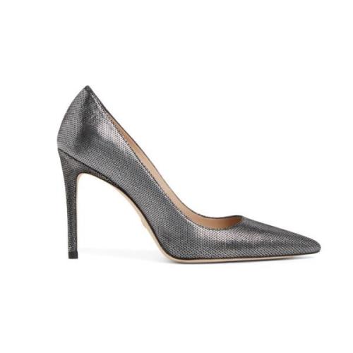 Razor-Sharp Gelakte Suède Pumps Stuart Weitzman , Gray , Dames