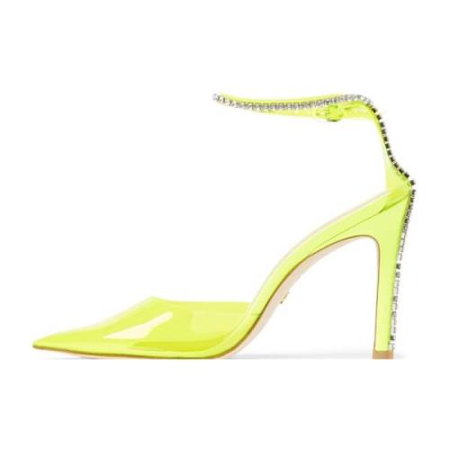 Neon Gele Kristal Ketting Pumps Stuart Weitzman , Yellow , Dames