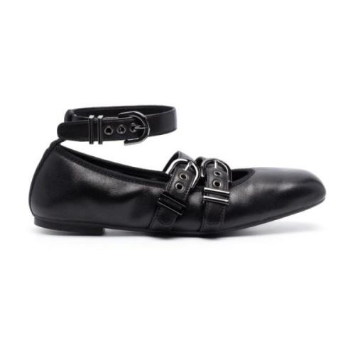 Leren Ballerina Ballerina Stuart Weitzman , Black , Dames