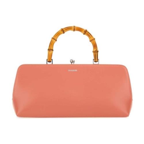 Goji Bamboe Zalm Leren Handtas Jil Sander , Pink , Dames