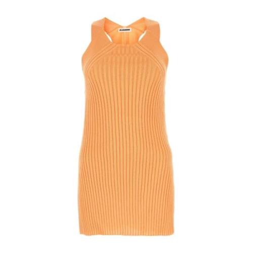 Perzikkleurige viscose mini-jurk Jil Sander , Orange , Dames