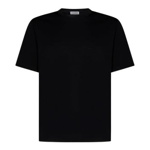 Zwarte Crewneck T-shirts en Polos Jil Sander , Black , Heren