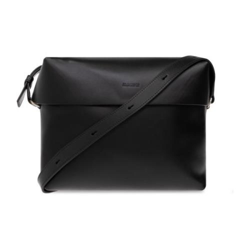 Leren schoudertas Jil Sander , Black , Heren