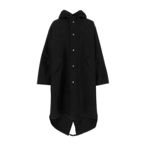 Zwarte katoenen parka, Stijlvol droog blijven Jil Sander , Black , Dam...