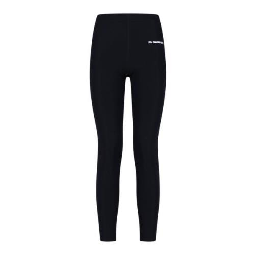 Zwarte stretchylon leggings, Stijlvol model Jil Sander , Black , Dames