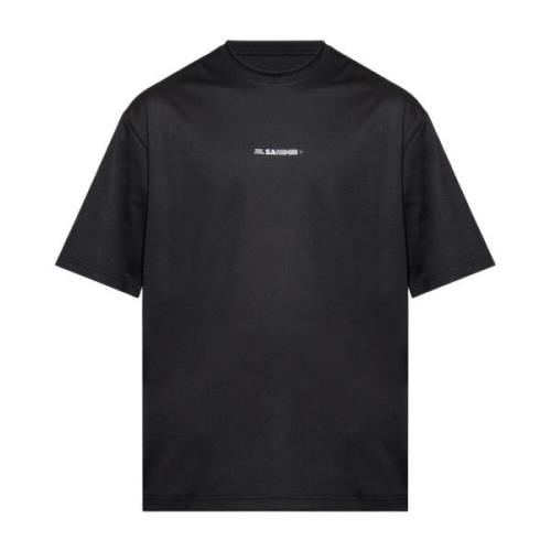 T-shirt met logo Jil Sander , Black , Heren