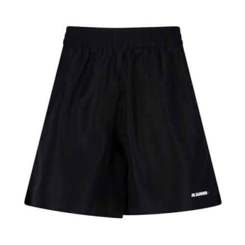 Zwarte Bermuda Shorts van Polyester Jil Sander , Black , Heren