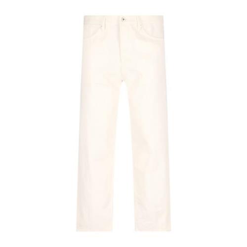 Witte Denim Straight Leg Jeans Jil Sander , White , Heren