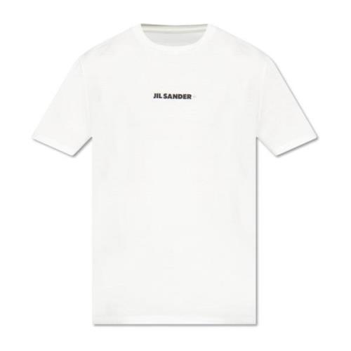 Katoenen T-shirt met een logo Jil Sander , Beige , Heren