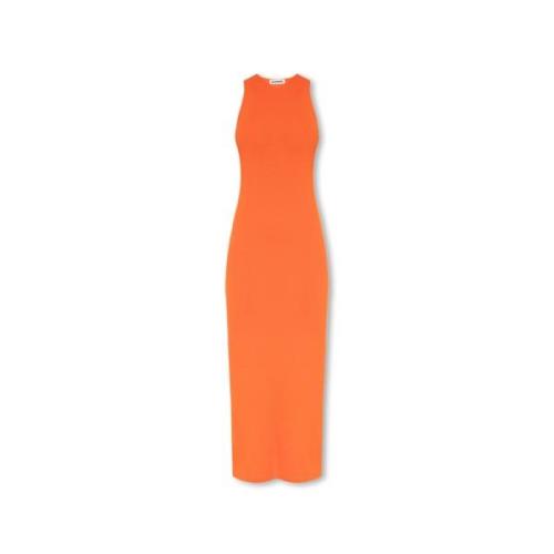 Mouwloze wollen jurk Jil Sander , Orange , Dames