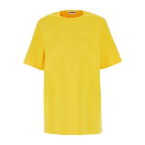 Gele Viscose Blend T-Shirt Jil Sander , Yellow , Dames