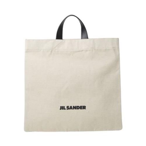 Minimalistische Canvas Tote Bag Jil Sander , White , Heren