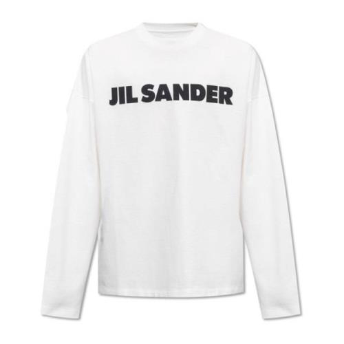 T-shirt met logo Jil Sander , White , Heren