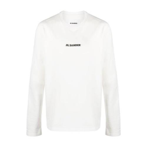 Logo-print Katoenen T-shirt Jil Sander , White , Heren