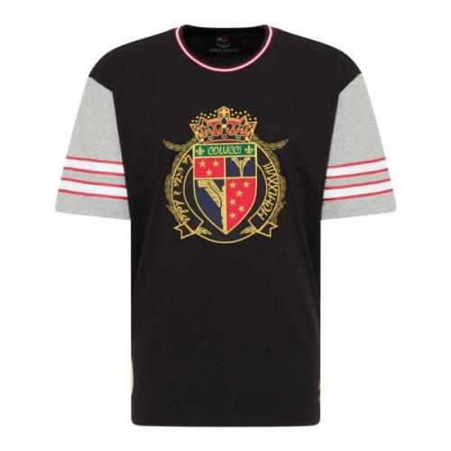 Oversize College T-Shirt D`Angelantonio Carlo Colucci , Black , Heren