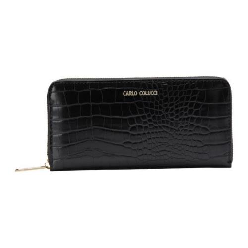 Portemonnee met Gouden Details Covi Carlo Colucci , Black , Unisex