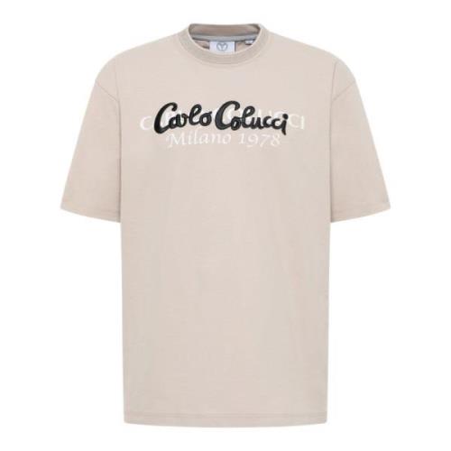 Veelzijdig Oversize T-Shirt Carlo Colucci , Beige , Heren