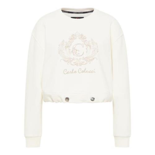 Uniek Oversize Sweatshirt Carlo Colucci , White , Dames