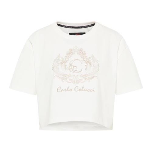 Uniek Cropped Oversize T-Shirt Carlo Colucci , White , Dames
