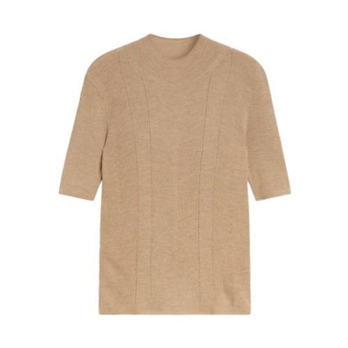 Round-neck Knitwear Closed , Brown , Dames