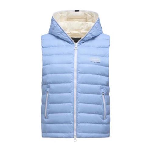 Agri Ultralight Kort Puffer Vest voor Dames Duvetica , Blue , Dames