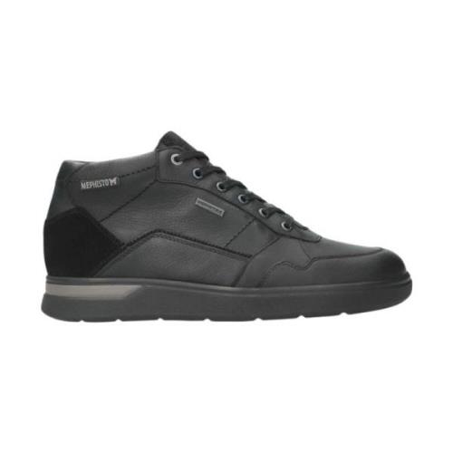 Sportieve Leren Enkellaars Mephisto , Black , Heren