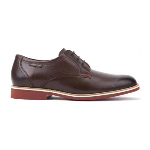 Donkerbruine Leren Veterschoen Mephisto , Brown , Heren