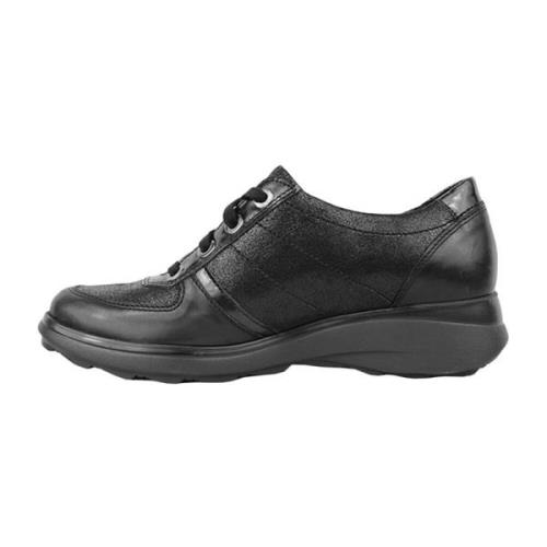 Zwarte leren sneaker voor dames Mephisto , Black , Dames