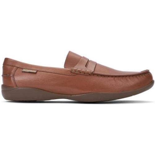 Tijdloze kastanjebruine leren loafers Mephisto , Brown , Heren