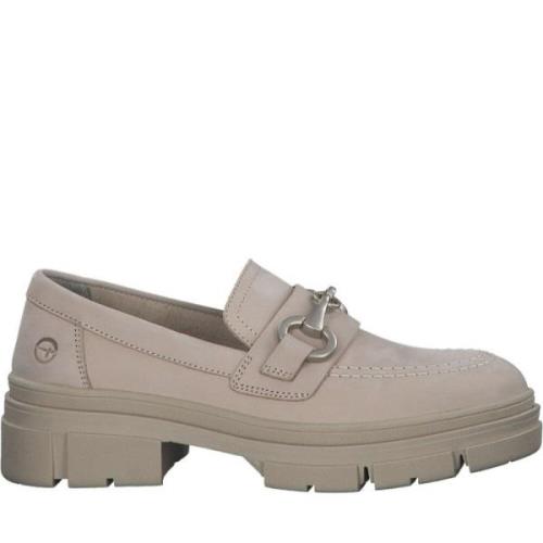 Beige Leren Loafers Tamaris , Beige , Dames