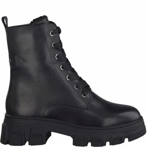 Casual leren enkellaarzen Tamaris , Black , Dames