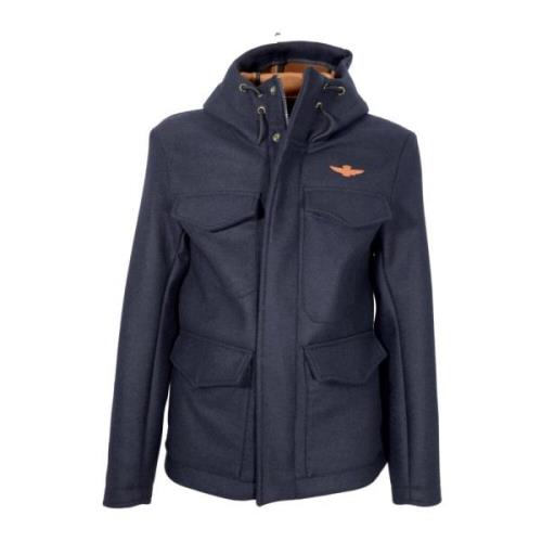 Heren Field jack met capuchon, blauw Aeronautica Militare , Blue , Her...