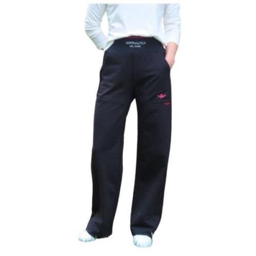 Wijde Joggingbroek van Katoenmix Aeronautica Militare , Black , Dames