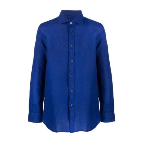 Shirts 120% Lino , Blue , Heren