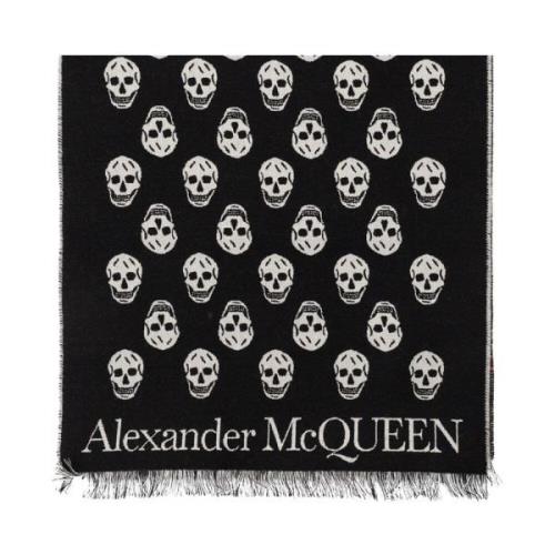 Wollen sjaal Alexander McQueen , Black , Heren