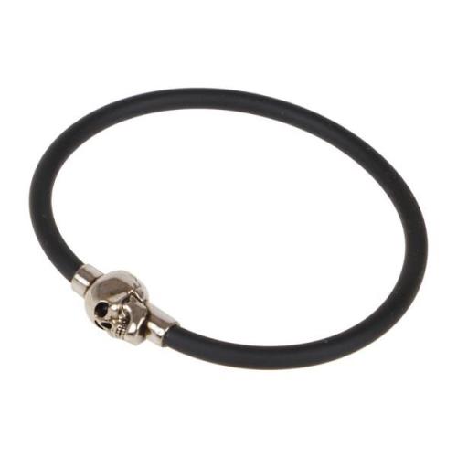 Rubberen Koordschedel Armband Alexander McQueen , Gray , Heren