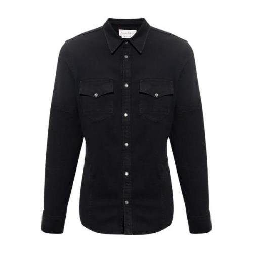 Denim overhemd Alexander McQueen , Black , Heren