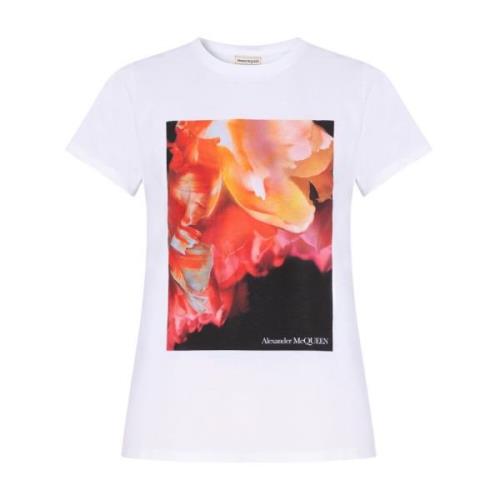 Bedrukt T-shirt Alexander McQueen , White , Dames