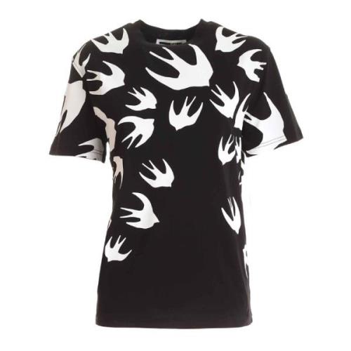 Fluweel Zwaluw T-shirt Alexander McQueen , Black , Dames