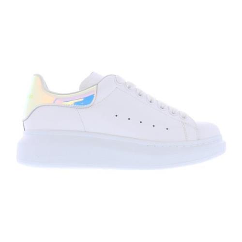 Parelmoer Hiel Leren Sneakers Alexander McQueen , White , Dames