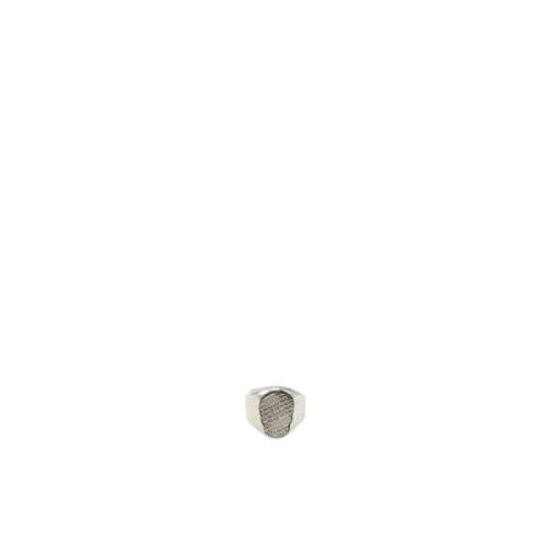 Zilveren ring met logo gravure Alexander McQueen , Gray , Heren