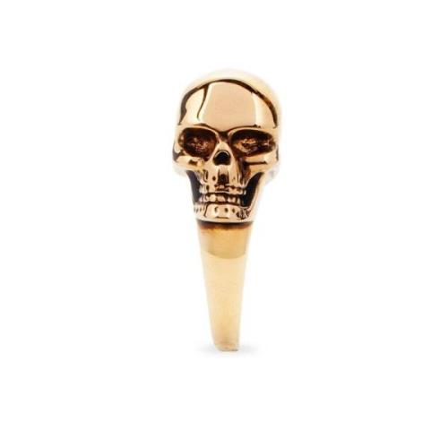Gouden Side Skull Ring Alexander McQueen , Beige , Dames