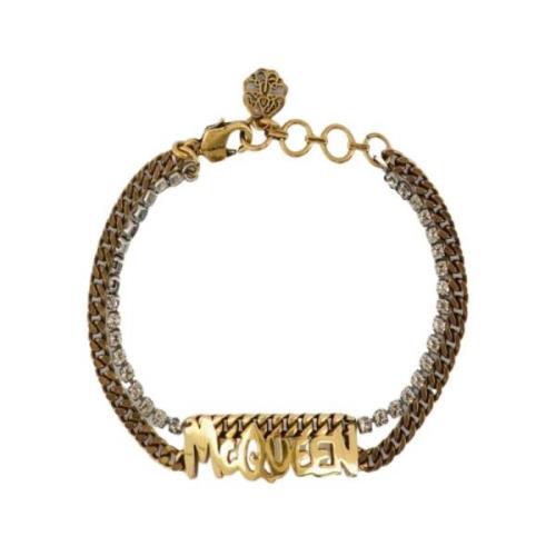 Graffiti Chunky Armband - Antiek Goud - Metaal Alexander McQueen , Pin...