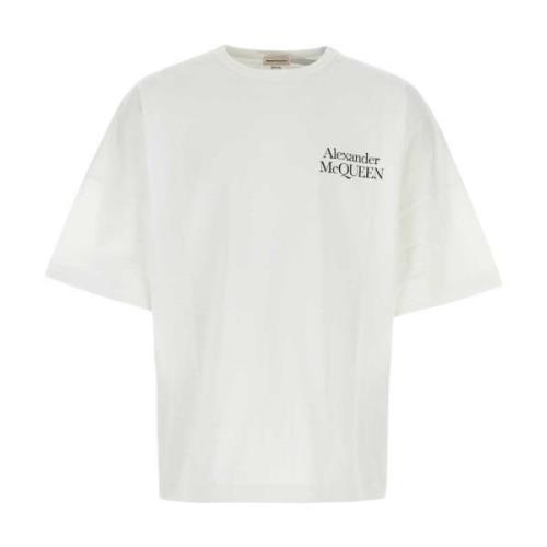 Oversized Wit Katoenen T-Shirt Alexander McQueen , White , Heren