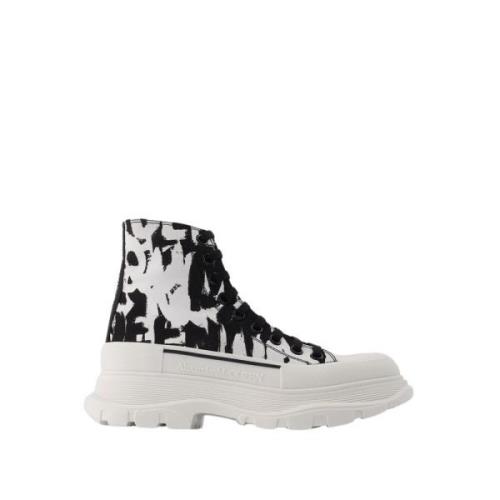 Witte Stoffen Platform Sneakers Alexander McQueen , Multicolor , Dames