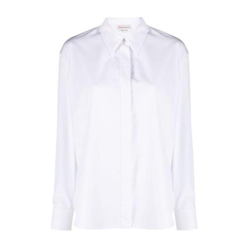 Witte Overhemd met Puntkraag Alexander McQueen , White , Dames