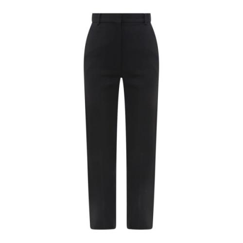 Zwarte Wol Rechte Broek Ss23 Alexander McQueen , Black , Dames